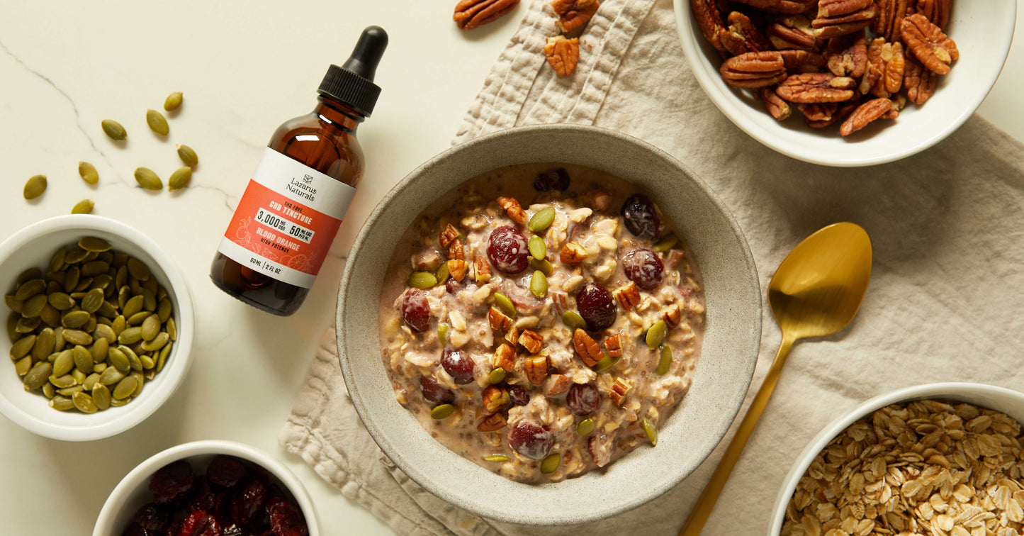Cranberry-Pecan Overnight CBD Oats