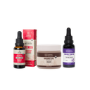 USDA organic products from Lazarus Naturals: coconut oil and full spectrum CBD tinctures in various flavors.