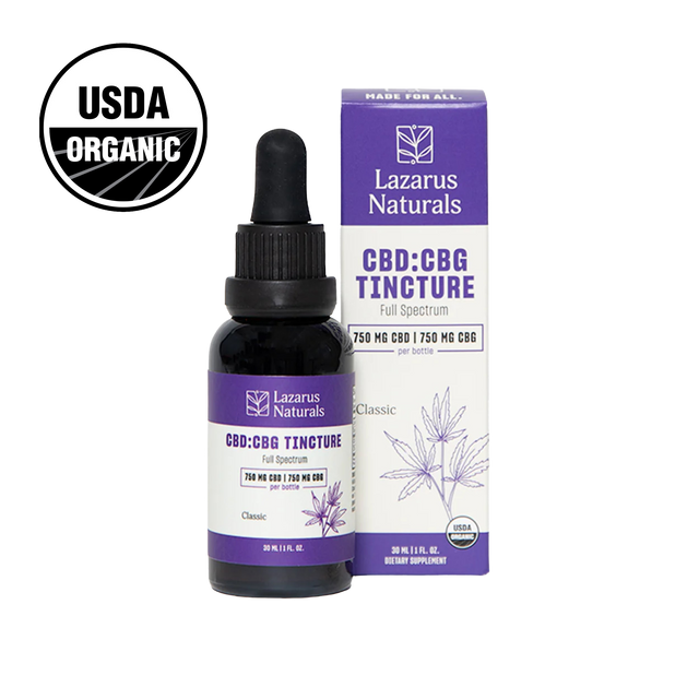 ORGANIC CBD+CBG TINCTURE, 25MG CBD & 25MG CBG / ML
