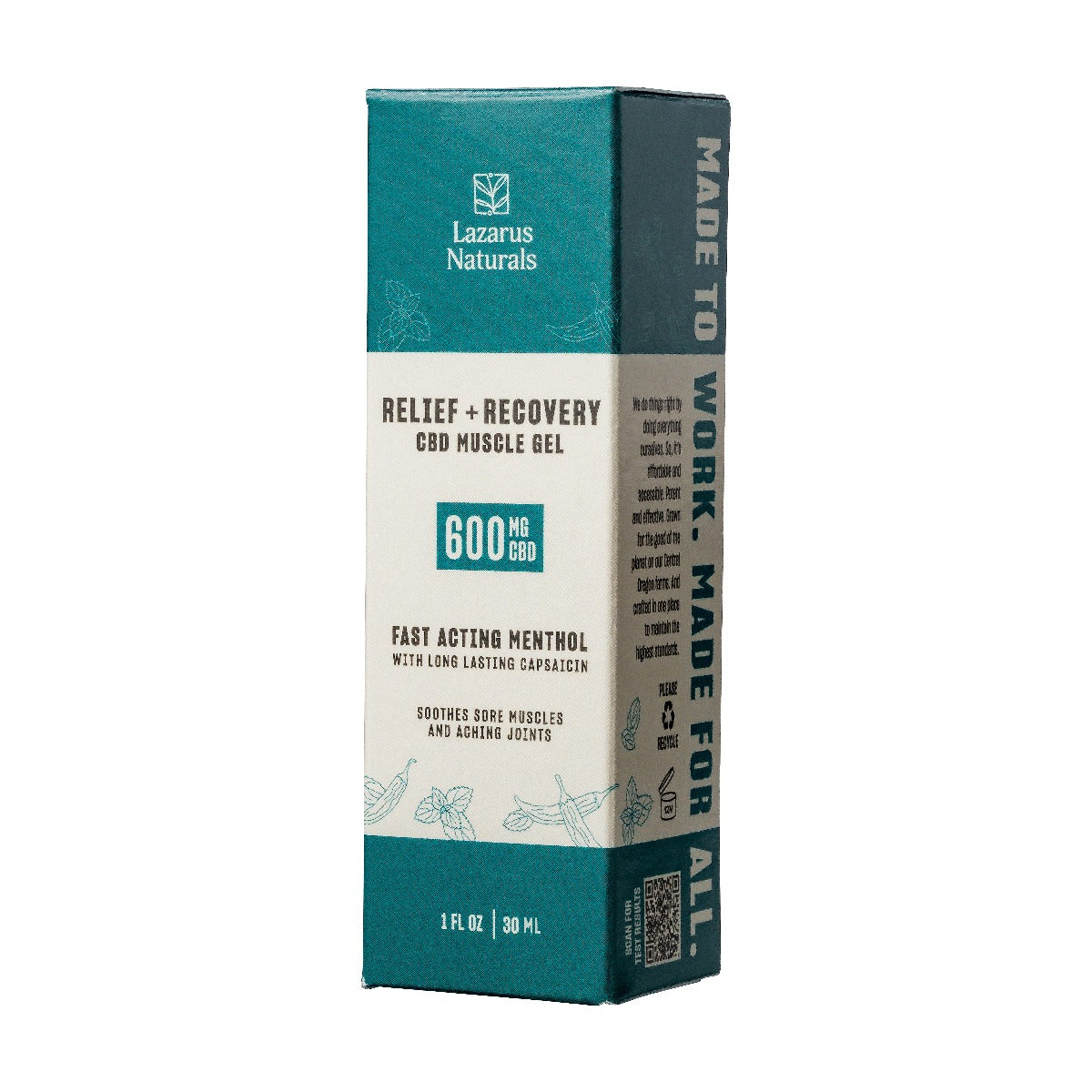 
                  
                    Relief and Recovery CBD muscle gel 600 mg in box
                  
                