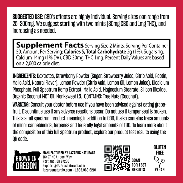 cbd mints ingredients