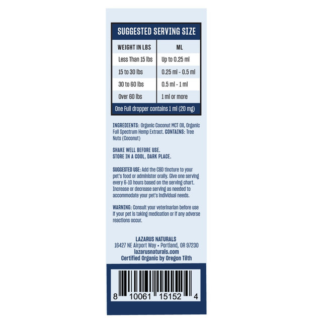 pet cbd tincture ingredients