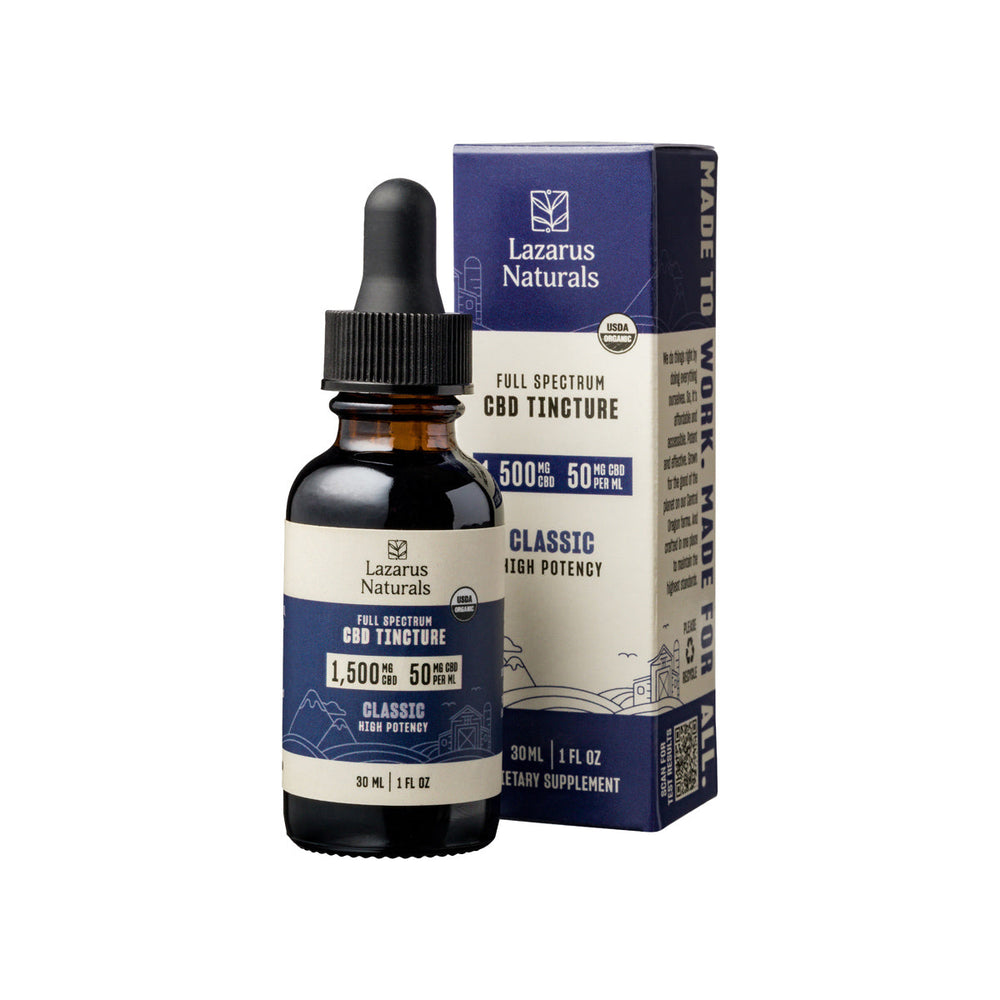 Organic CBD Tincture - 50 mg/ml  Highest CBD Concentration – Lazarus  Naturals